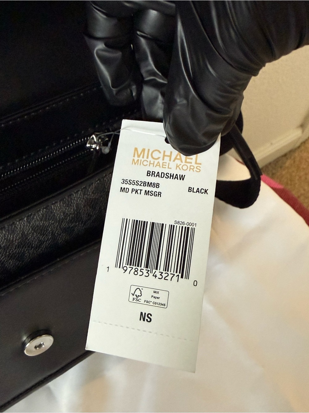 Michael Kors Bradshaw Medium Messenger MK Signature Black NWT - Picture 3 of 9